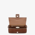 FENDI Baguette Brown crocodile bag with 612 hand-sewn topstitches - Image 2